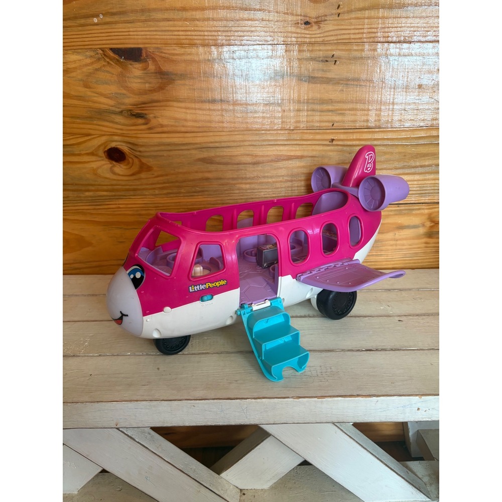 Fisher-Price Little People Barbie Dream Plane Pink Purple Jet Toy 2022 WORKS